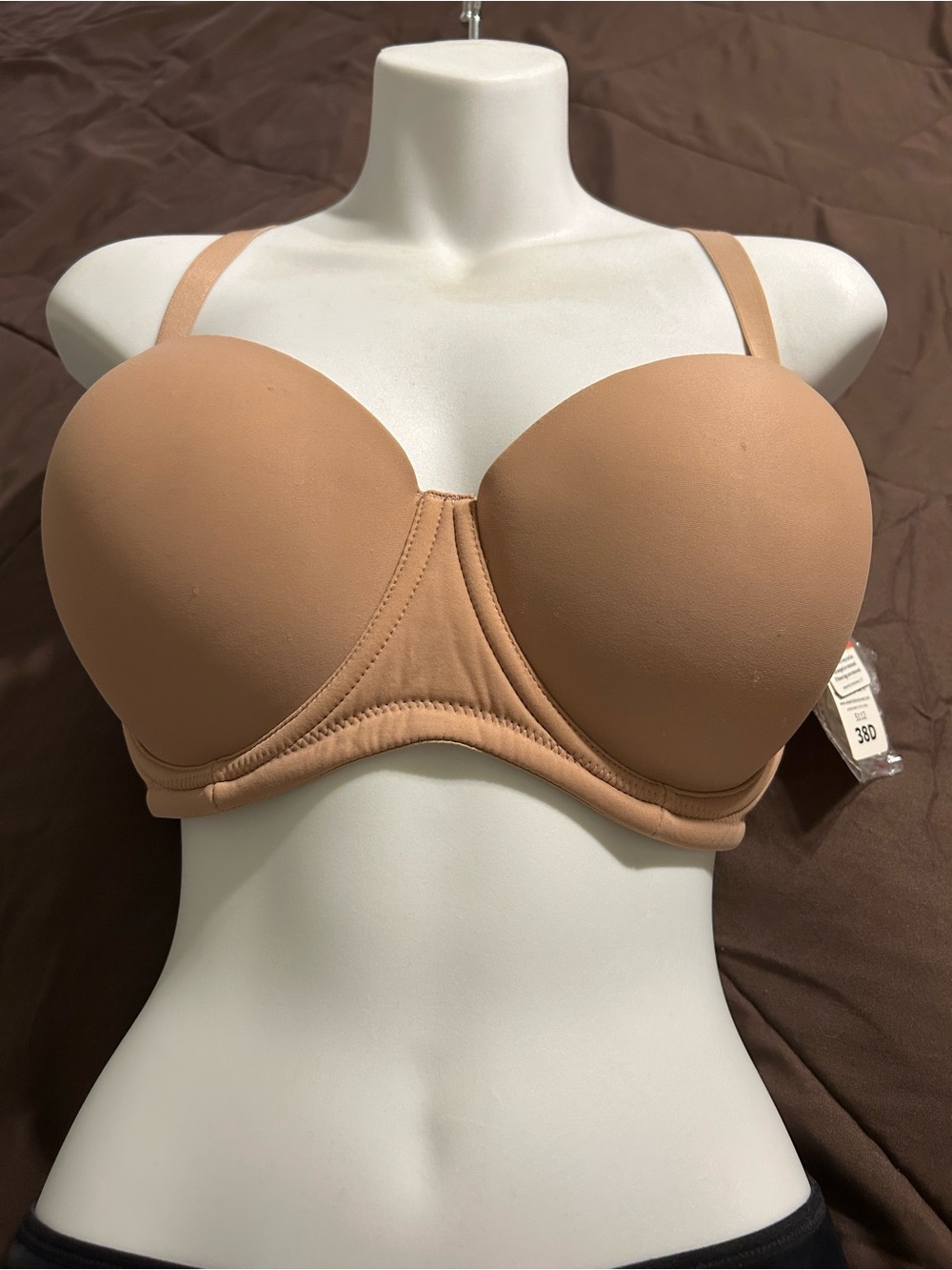 Essential Bodywear Chrissy Convertible Strapless 38D Nude T-Shirt Bra - Seamless